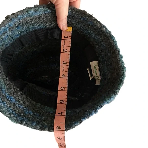 Vintage Wool/Mohair blend blue gray Sherpa bucket hat Luciano Berni - Picture 7 of 7